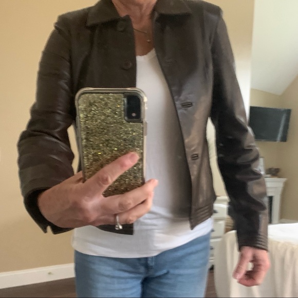 Siena Studio brown leather jacket, Size XS - Picture 1 of 5